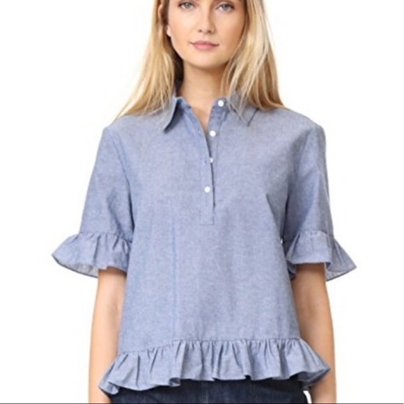 Likely Blue Ruffle Shirt - Picture 3 of 4